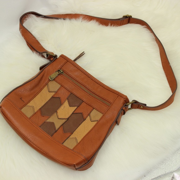 Born Concepts Warm Chestnut Leather Crossbody - Picture 1 of 11